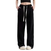Women Jeans Petite High Waisted Straight Leg Stretch Drawstring with Pocket Trousers
