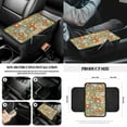 thumbnail image 6 of Renewold Hippie Flower Orange Cyan Car Seat Covers Full Set, Groovy Flower Steering Wheel Safe Belt Pads Handbrake Cover Set Coasters Garbage Container Rear View Mirror Center Console Pad, Set of 14, 6 of 7