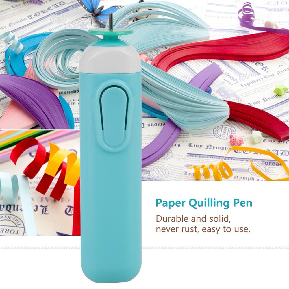 Tebru Paper Quilling Pen, Electric Slotted Paper Crafts Quilling Tool