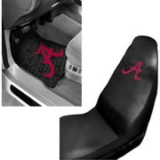 NCAA Alabama 2 pc Front Floor Mats and Alabama Car Seat Cover Value Bundle