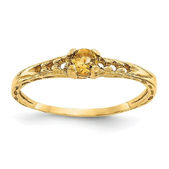 Auriga Fine Jewelry 14K Yellow Gold 3mm Citrine Birthstone Ring Size 3