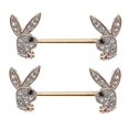 thumbnail image 1 of 1PairCuteRabbitNipplePiercingRingStainlessSteelBarNipplePiercingCartoonBunnyChestStudBodyJewelry, 1 of 5