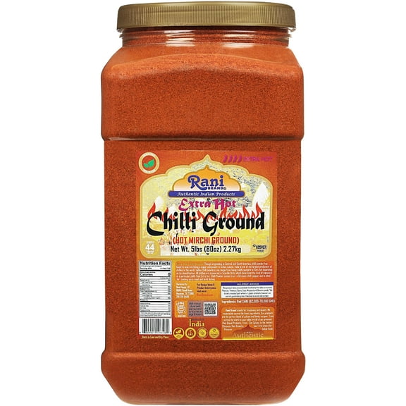 Rani Extra Hot Chilli Powder Indian Spice 80oz (5lbs) 2.27kg Bulk PET Jar ~ All Natural | Salt-Free | Vegan | No Colors | Gluten Friendly | NON-GMO | Kosher | Indian Origin