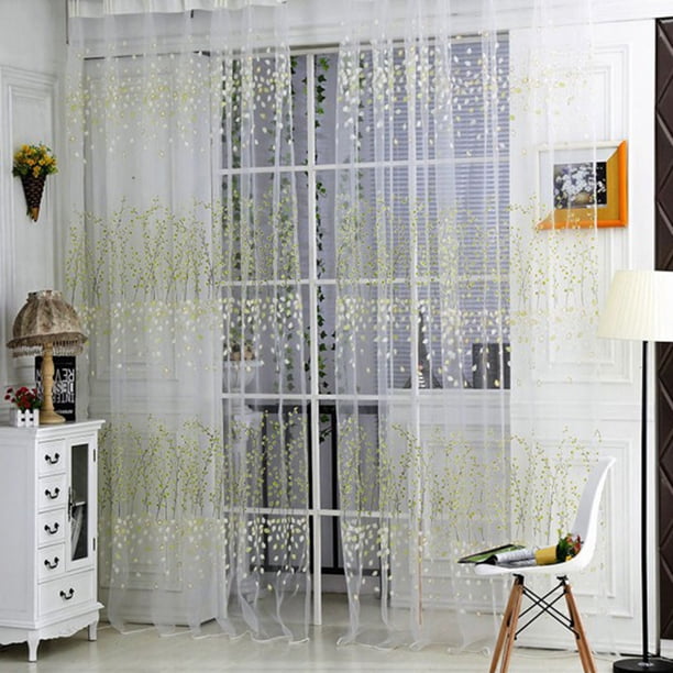 Cortina gasa invierno dulce tul ventana tratamiento cortina cenefa verde Hugtrwg Para estrenar