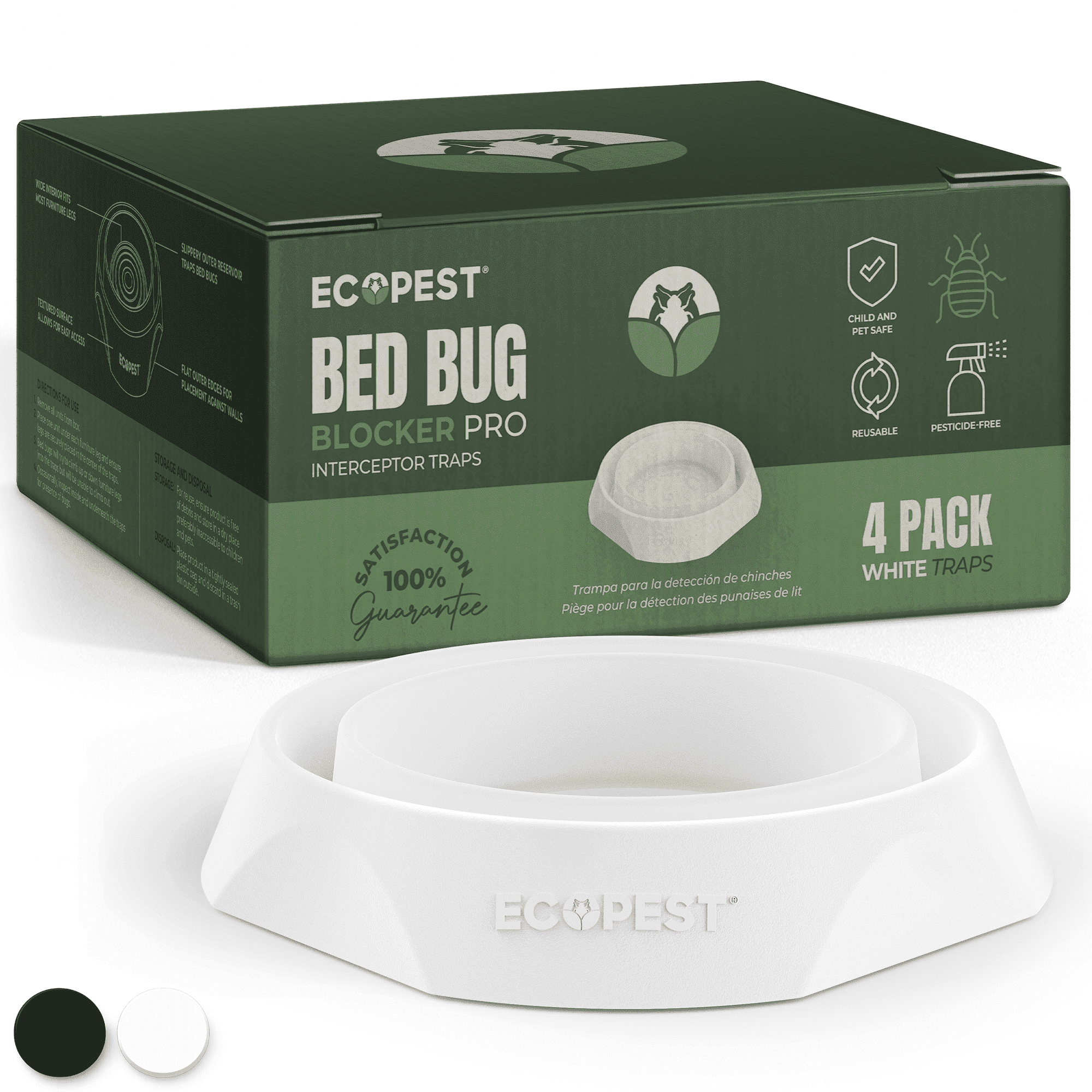 Bed Bug Blocker (Pro) Interceptor Traps — 4 Pack | Interceptors, Monitors, and Detectors for Bed Bugs
