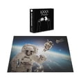 thumbnail image 5 of Ambesonne Outer Space Jigsaw Puzzle, NASA Astronaut Space, Heirloom-Quality Fun Activity for Family Durable Cardboard, 1000 pcs, Blue Beige, 5 of 5