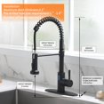 thumbnail image 3 of Grifo de cocina OWOFAN Touchless con pulverizador LED desplegable negro, 3 of 6