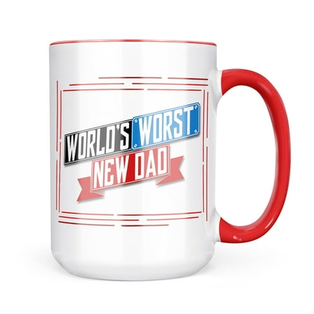 

Neonblond Funny Worlds worst New Dad Mug gift for Coffee Tea lovers