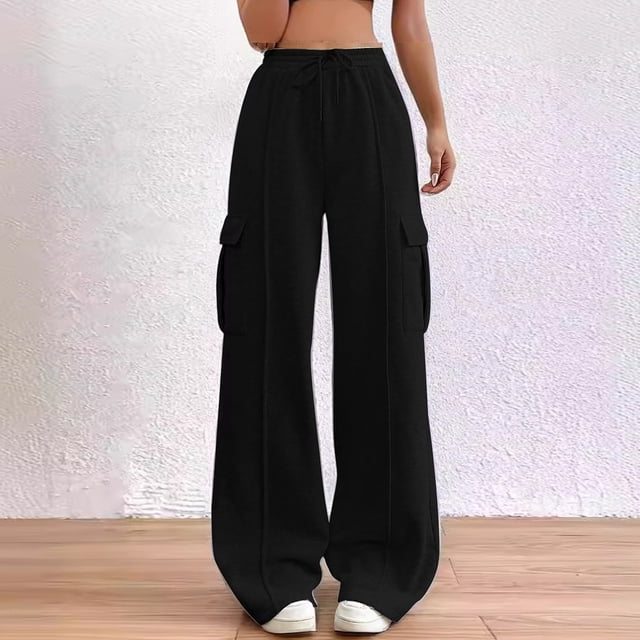 TINZ Pantalons de Course pour Femmes Automne Pantalons Larges Décontractés Pantalons de Jogging Décontractés avec Poches Bas de Mode Ajustés pour Femmes Pantalons de Survêtement Décontractés pour Femmes