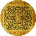 thumbnail image 1 of Ahgly Company Indoor Round Medallion Yellow Traditional Area Rugs, 7' Round, 1 of 4