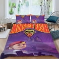 thumbnail image 2 of Monster Bash Conjunto de sábanas temático, trío de piezas, cómodo y amigable con la piel, diseño único, regalo de decoración para el hogar para familiares, amigos y fans, 90 cm * 190 cm, 2 of 6