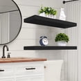 thumbnail image 5 of ZZkhGo Floating Shelf 2 Pc Modern Solid Wood Wall Rack 5.9 In Storage Wall Mounted Display Rack With Concealed Heavy Duty Metal Bracket 15.74 In, 5 of 5