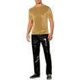 thumbnail image 2 of INSPIRE CHIC Velvet T-Shirts for Men's Crew Neck Short Sleeve Tee Tops Disco Velour t Shirts S Golden, 2 of 5