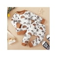 thumbnail image 3 of Seyurigaoka 2Pcs Baby Boys Outfits, Long Sleeve Tops with Elastic Waist Pants, 3 of 9