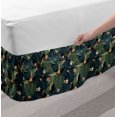 thumbnail image 2 of Palm Bed Skirt, Watercolor Effect Drawing of Summer Themed Foliage Hibiscus Flowers and Exotic Leaves, Elastic Bedskirt Dust Ruffle Wrap Around for Bedding Decor, 4 Sizes, Multicolor, by Ambesonne, 2 of 2