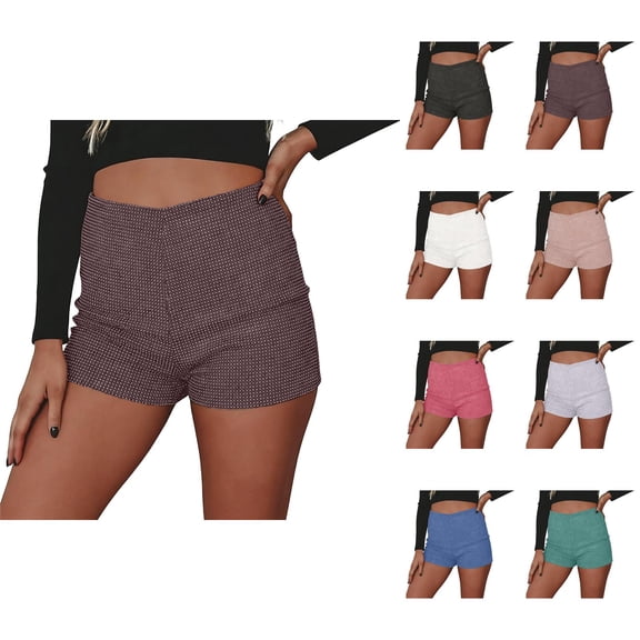 Sparkly Rhinestone Shorts for Women Summer Casual High Waisted Slim Fit Hot Shorts Night Party Dance Clubwear