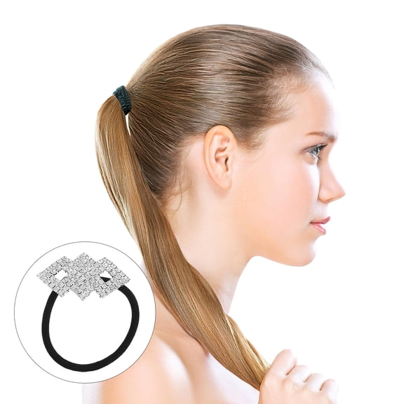 ELAYARD Fashionable Metal Hair Wrap with Rhinestone Crystal Ponytail Tie