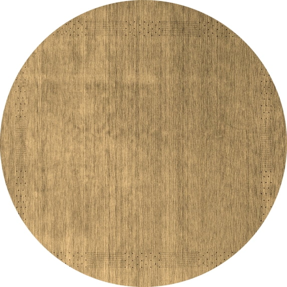 Ahgly Company Indoor Round Abstract Brown Contemporary Area Rugs, 8' Round