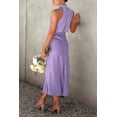 thumbnail image 2 of Vestido PRETTYGARDEN Satén Sin Mangas Cuello Simulado Morado XL, 2 of 8