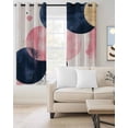 thumbnail image 2 of Navy Blue Pink Abstract Art Blackout Curtains, Light Blocking Print Window Curtains, Modern Luxury Geometric Thermal Insulated Window Drapes for Living Room Kitchen Cafe 2 Panels, 84"W x 84"L, 2 of 9