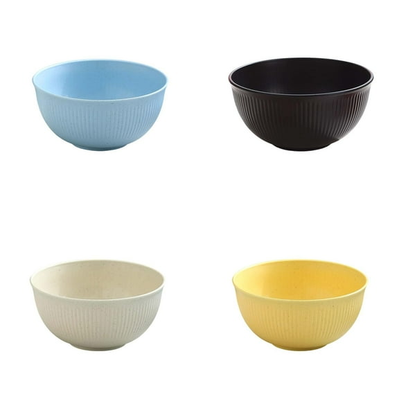 4PCUnbreakable Cereal Bowls, Reusable Light Weight Bowl, Microwave Safe - for Rice, Noodle, Snack, Salad, Soup