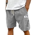 thumbnail image 3 of Nestiefly Mens Corduroy Shorts Elastic Waist Drawstring Lightweight Casual Summer Beach Lounge Short with Pockets Light Gray 4XL, 3 of 5