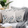 thumbnail image 2 of Throw Pillow Covers 26x26 Inch Set of 2, Eucalyptus Leaves Waterproof Outdoor Pillow Covers, Retro Farmhouse Botanical Floral Birds Decorative Cushion Pillowcases for Couch, Sofa, Bed, Garden, Patio, 2 of 9