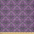 thumbnail image 2 of Ambesonne Vintage Fabric by the Yard Microfiber, Rococo Damask Purple, 1 Yard, Violet and Dark Purple, 2 of 2