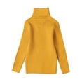 thumbnail image 3 of LOCHEX Girls Clothes Clearance Warm Knit Sweater Pullover Long Sleeve Soft Turtleneck High Neck Solid Children Autumn Sweater,Yellow,5T, 3 of 8