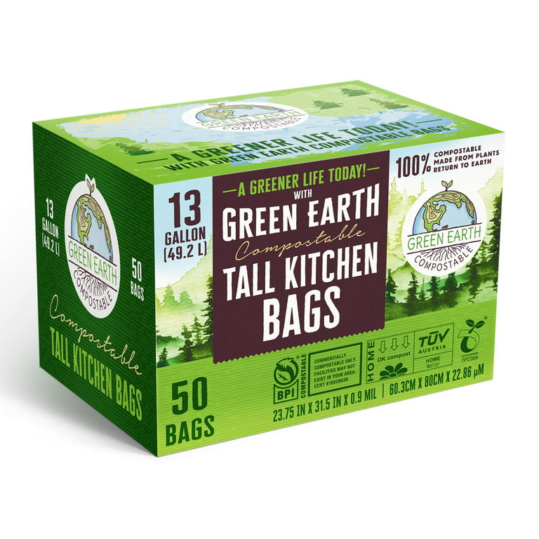 Repurpose 13 Gallon Compostable Trash Bags, 49.2 Liter Super Strong Tall  Kitchen Garbage Bags, Home Compostable