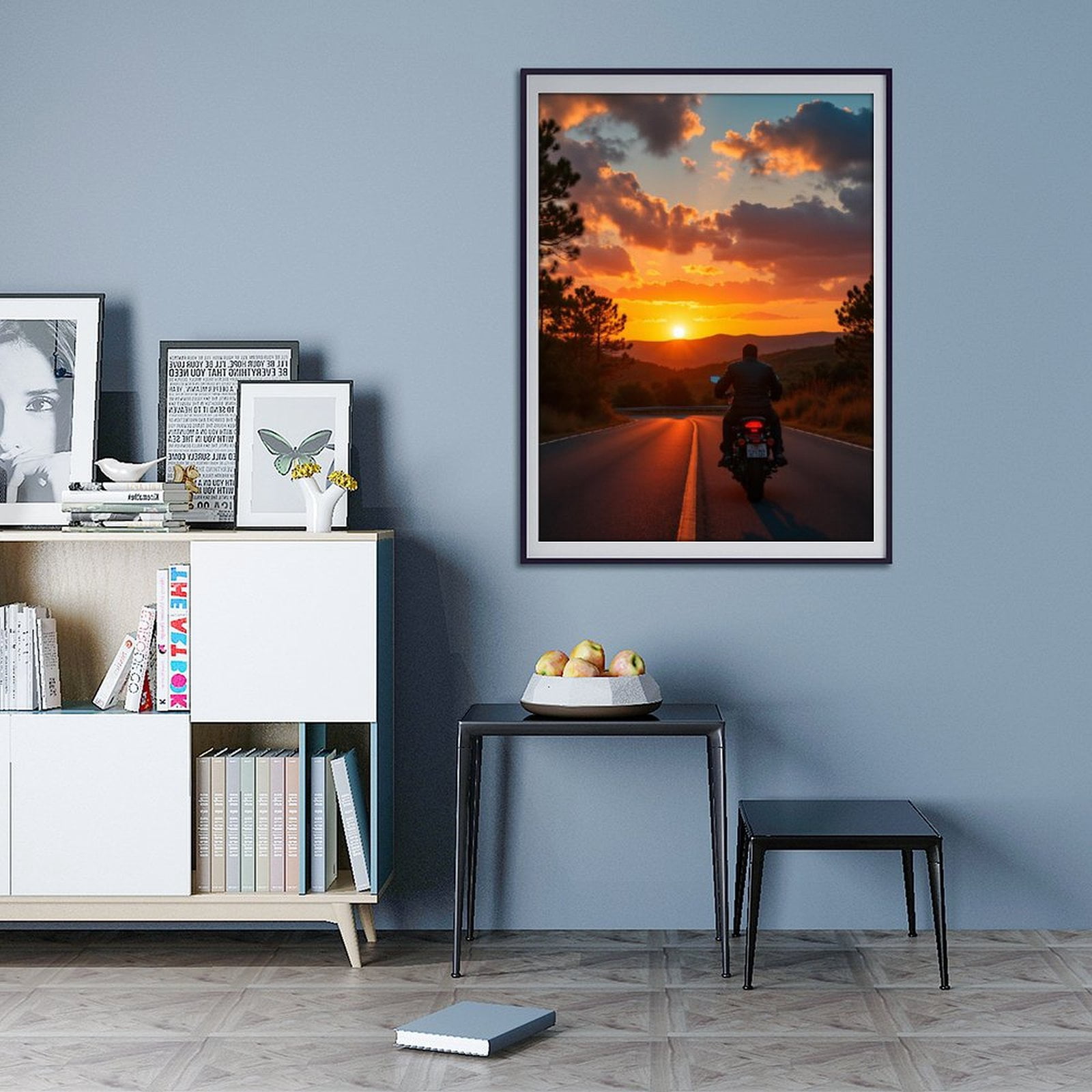 Diamond Art Kits for Adults - 5d Motorcycle Sunset Adventure Road Diamond Painting for Adults, Diamond Art for Adults Beginners, Diamond Painting Kits for Adults for Home Wall Decor