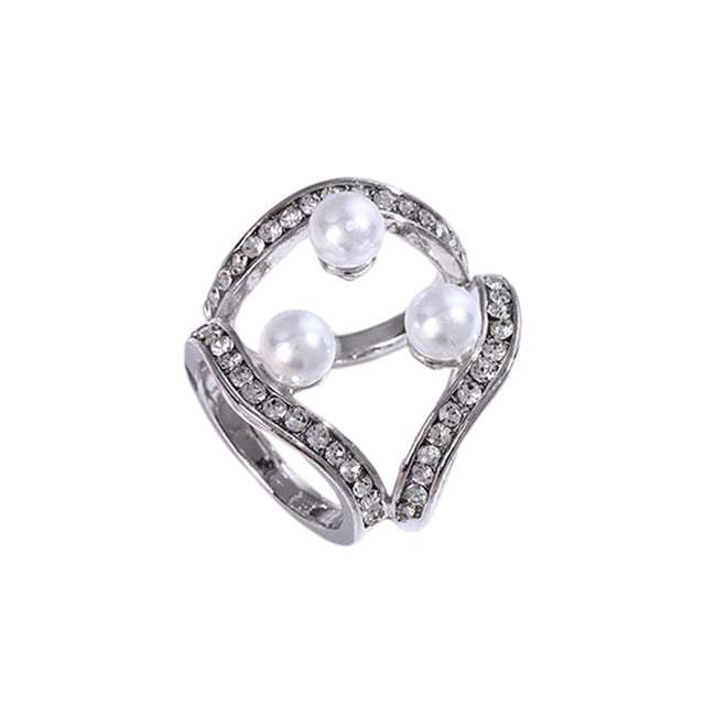 Minnieouse Diamante de imitación bufanda anillo Clip chal hebilla titular Pin decorativo boda bufandas femeninas sujetador hebillas fijas Type1 NO1