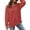 Red, variant on Rosvigor Vintage Sweatshirts for Women Oversized Washed Shirts Side Split Long Sleeve Fashion Women Tops