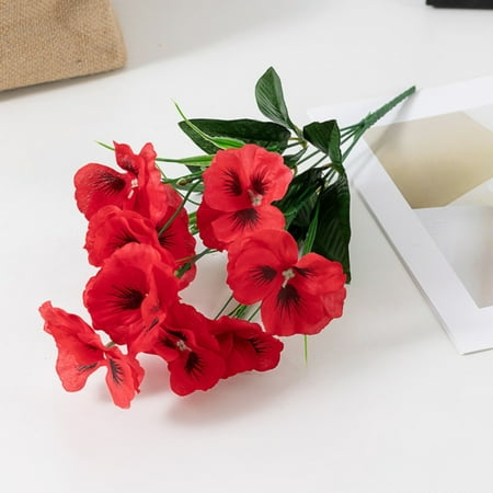 Hot Item! Gelren Artificial Flowers Pansy RedHome Decor