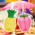 thumbnail image 4 of Taza de jugo FLhrweasw para beber 500ml forma de piña/fresa con pajita creativa 3/6 Uds, 4 of 9