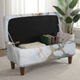 thumbnail image 3 of SEANATIVE Stretch Ottoman Slipcover for Storage Ottoman, Rectangular Footrest Stool Cover Dustproof Furniture Protector Removable Storage Bench Slipcover, M, Marble White Gold Gray, 3 of 7