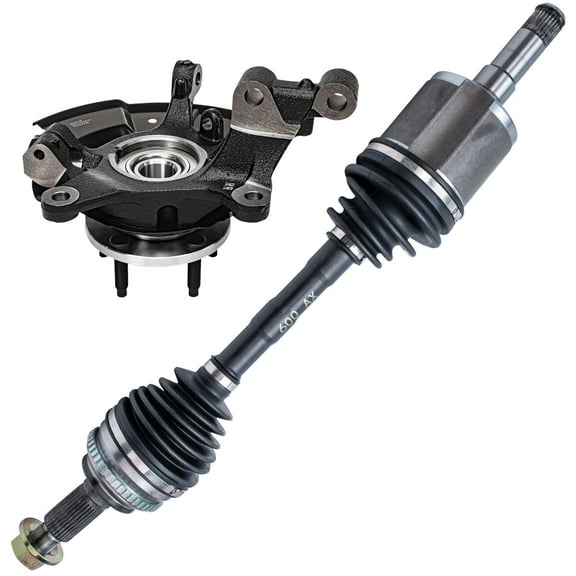 Detroit Axle - Front Left Steering Knuckle w/ Wheel Hub Bearing CV Axle Assembly Replacement for 2011-2014 Ford Edge - 2pc Set