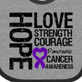 thumbnail image 4 of Inktastic Pancreatic Cancer Hope Love Strength Boys or Girls Baby Bib, 4 of 4