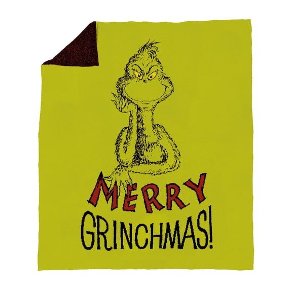 Department 56 Snowpinions Grinch Merry Grinchmas Soft Blanket 45inx60in