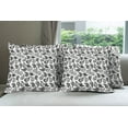 thumbnail image 6 of Ambesonne Paisley Throw Pillow Cover 4 Pack, Different Flowers Forms, 16", Grey and Black, 6 of 7