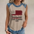 thumbnail image 5 of KDDYLITQ Womens U.s. 250th Anniversary Tshirt 4th July 250 Years Birthday Sleeveless Tanks Liberty Usa Star Stripes American Birthday Blouses American Flag Loose Crew Neck Tops Khaki 3XL, 5 of 7