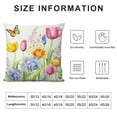 thumbnail image 5 of HENGT  Spring Floral Pillow Cover,Tulips Lavender Flower Butterfly Throw Pillows Case Farmhouse Decorative Square Cushion Covers for Indoor Outdoor Couch Bed, 5 of 5