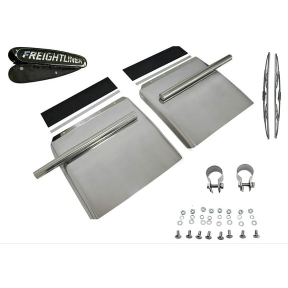 Kozak Quarter Fender Set 24" x 24" for Freightliner Cascadia - Stainless Steel