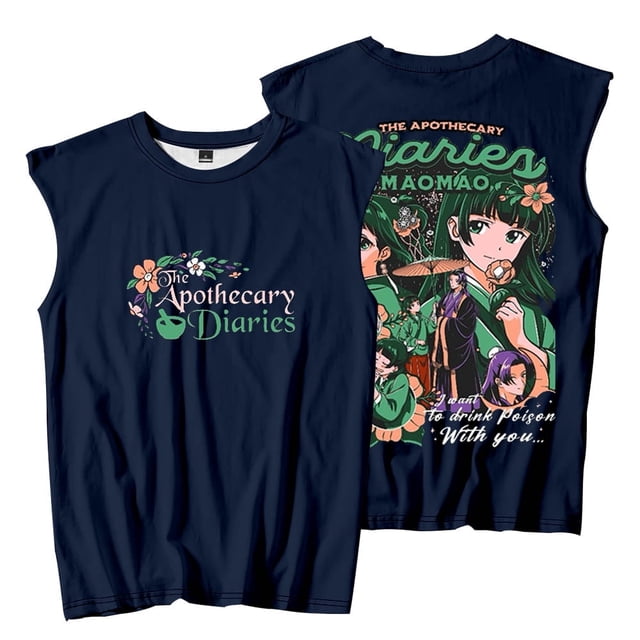 The Apothecary Diaries Maomao T-Shirts Sans Manches Cosplay Unisexe Mode Mode Urbaine