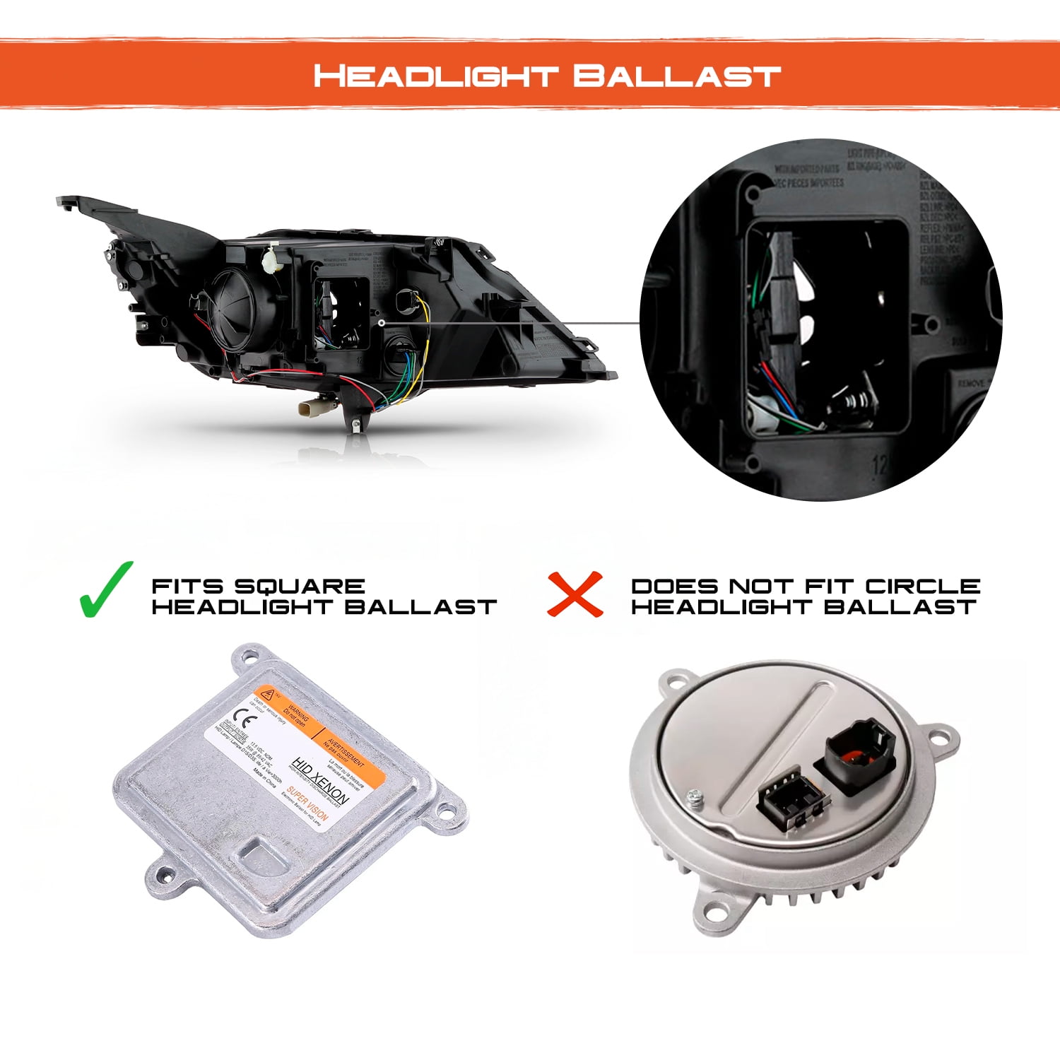 AKKON - Fits 2014 2015 2016 2017 2018 2019 2020 Chevy Impala Sedan [HID/Xenon Non-AFS Type] Projector Black Headlights Pair Left + Right
