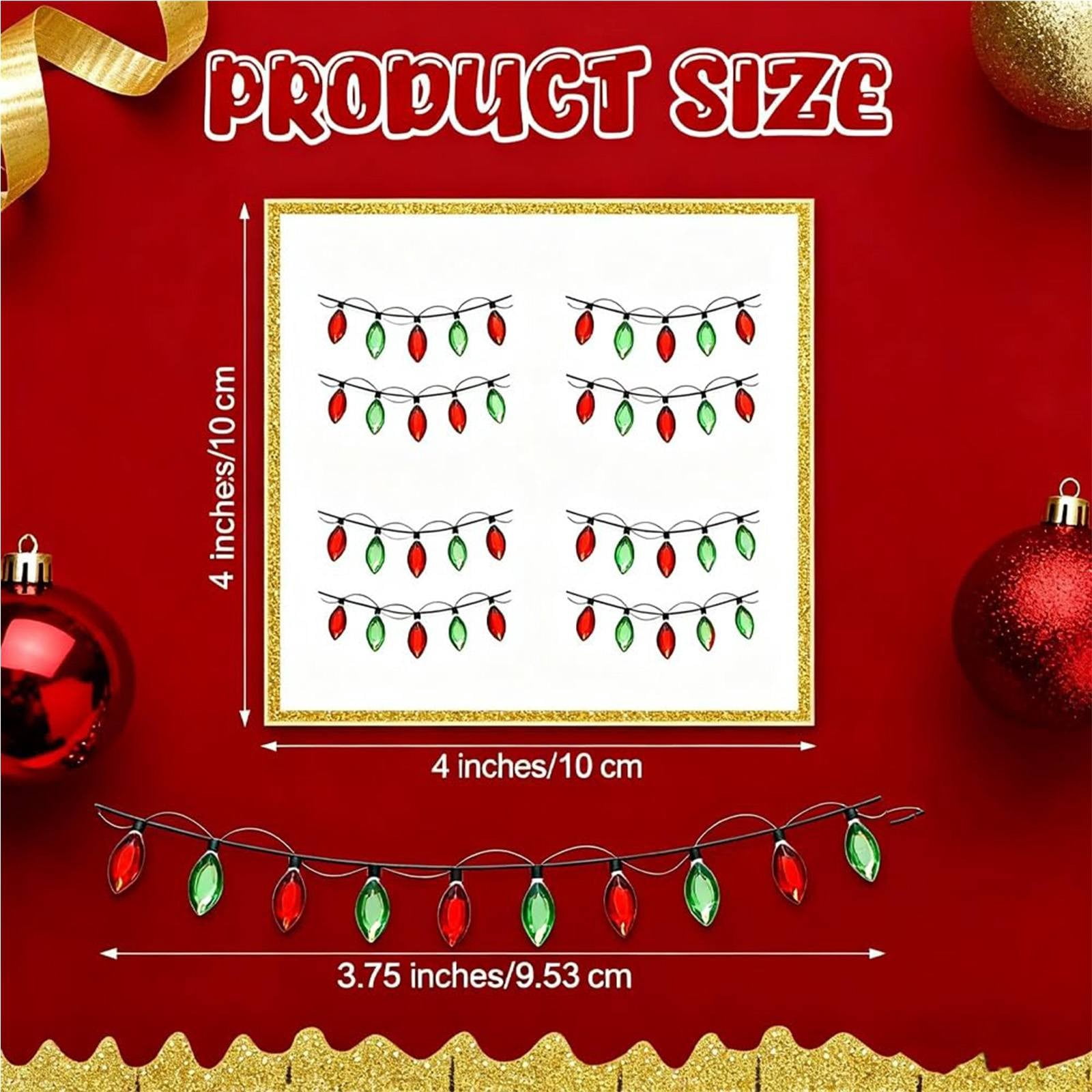 Clode Christmas Lights Stickers for Crafts 32PCS Christmas Light Embellishment 3D Stickers Gem Border Sticker Lights Glitter Adhesive Decals for Xmas Crafts Scrapbooks Decoration