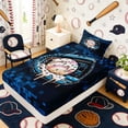 thumbnail image 5 of Erosebridal Blue Drip Sprinkle Baseball Twin Sheet Sets, Sport Bedding for Boys and Girls, 3pcs, 1 Flat Sheet, 1 Fitted Sheet and 1 Pillowcase, 5 of 6