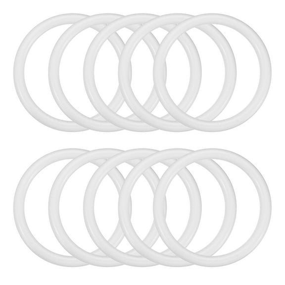 Uxcell 2 Inch Dream Catcher Rings, 10 Pcs Plastic Macrame Wreath Floral Round Ring Hoop, White