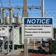 thumbnail image 7 of Weatherproof ANSI Trash Sign (Do not dispose of diapers in restroom trash Please place in dumpster outside) 8 in" x 12 in" UV Resistant Indoor Outdoor Workplace Insdustrial Caution Danger Sign, 7 of 7