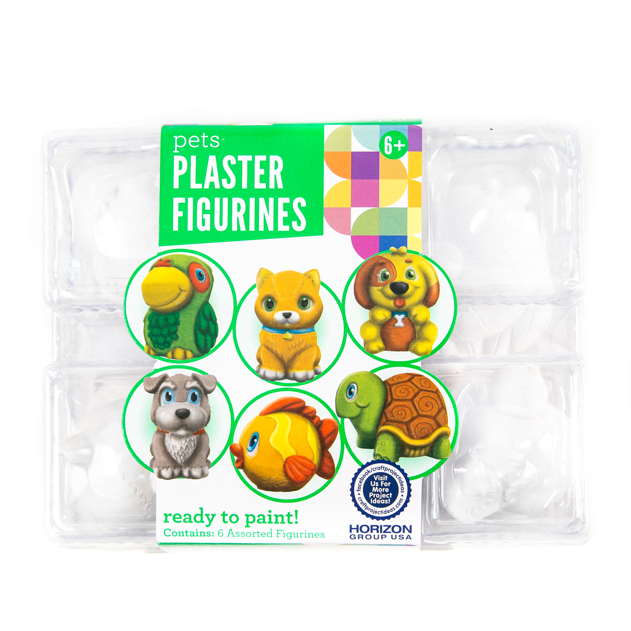 Go Create Paint Your Own Plaster Pet Figurines, 6 Plaster Figurines